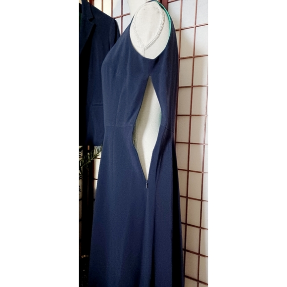 Lauren Ralph Lauren Women's Triacetate   Jacket and Dress Set - Navy Blue/Green - Picture 12 of 16